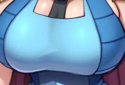 ai_generated alternate_breast_size breast_focus breasts clair_(pokemon) close-up female large_breasts mullon novelai pokemon pokemon_(anime) pokemon_(game) pokemon_gsc pokemon_hgss solo solo_focus top_heavy