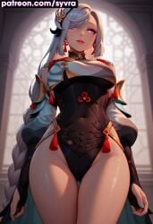 ai_generated big_ass big_breasts genshin_impact pose ryuuziken01 shenhe_(genshin_impact)