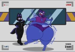 anthro bbw big_ass big_breasts blueberry_inflation breasts bubble_butt cleavage coleman12345 female furry huge_ass huge_breasts inflation overweight tagme thick_thighs wide_hips