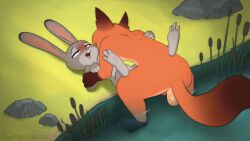 anthro anthro_on_anthro anthro_penetrated canid canine disney fox judy_hopps lagomorph leporid mammal nick_wilde pawpadcomrade rabbit zootopia