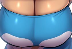 ai_generated alternate_breast_size breast_focus breasts close-up dark-skinned_female dark_skin female large_breasts mullon novelai phoebe_(pokemon) pokemon pokemon_(anime) pokemon_(game) pokemon_rse solo solo_focus top_heavy