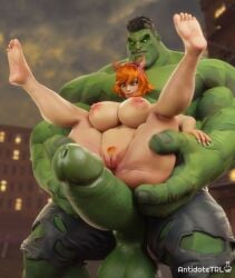 3d absurdly_large_cock antidotetrl artist_signature balls barefoot big_breasts carrying_partner feet feet_up female glowing_eyes hands_on_ass huge_areolae huge_balls huge_breasts huge_cock huge_hands huge_nipples hulk hulk_(marvel_rivals) marvel marvel_rivals nude nude_female outdoors pussy pussy_tuft ripped_pants size_difference smile soles squirrel_girl_(marvel) squirrel_girl_(marvel_rivals) tagme toes