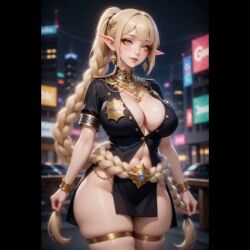 ai_generated animated big_ass big_breasts braid elf long_hair police_uniform tagme video