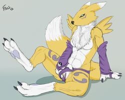 2013 anthro canine digimon female female_only fersir fox fur furry pussy renamon solo