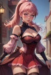 ai_generated angel_light_(artist) fire_emblem fire_emblem:_three_houses hilda_valentine_goneril pink_eyes pink_hair