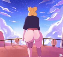 1girls animated animated anus anus_peek ass ass ass_bigger_than_head ass_focus big_ass blonde_hair blonde_hair bouncing_ass bubble_butt clapping_cheeks female female_focus female_only fishnets huge_ass jumping leaking naruto naruto_(series) naruto_shippuden outdoors partially_clothed reinsmash solo temari thick_thighs thighs thong wet