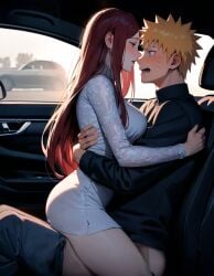 ai_generated car cowgirl_position hug implied_sex incest milf mother_and_son naruto pants_pull public rtxfus uzumaki_kushina uzumaki_naruto