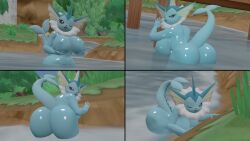 3d ass bedroom_eyes big_ass big_breasts skulltronprime969 vaporeon wink