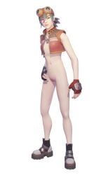 blender blender_(software) clothing female female_only flat_chest fortnite functionally_nude_female human human_only malakisuglypotato_(artlist) no_watermark skinny_girl smile smutbase solo solo_female the_operator_(fortnite) transparent_background