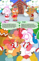 ! 2013 anal anal_sex animal_crossing anthro ball_sucking balls bam_(animal_crossing) blush bottomless bruce_(animal_crossing) canine cervine christmas clothed_sex color crossover cum cum_on_penis day deer dialog english_text erik_(animal_crossing) eyewear femboy fox furry furry_only gay girly glasses group_sex half-closed_eyes handjob hat holidays jingle_(animal_crossing) lopez_(animal_crossing) male nintendo one_eye_closed outdoors penetration penis pokemon pokemon_(species) psyredtails sex snow snow_man snowing text tree vulpix yaoi