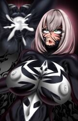 hololive living_clothes marvel rikatsuky she-venom shirogane_noel symbiote virtual_youtuber