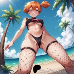 2024 4k 8k ai_generated beach belly_button bikini black_panties cameltoe color colored divine_muse_designs fishnet_legwear fishnets from_below game_freak hi_res high_resolution highres hypnosis hypnotized_eyes kasumi_(pokemon) nipple_piercing_bulge nipple_piercings_under_clothes orange_hair palm_tree patreon patreon_logo patreon_username pokemon sand sexy_clothing skimpy_clothes spiral_eyes stable_diffusion sunlight team_rocket team_rocket_uniform thong underboob water watermark whale_tail