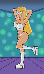 1girls big_breasts blonde_hair blue_eyes breasts britney_britney_(fairly_oddparents) cleavage dlt female high_heels lingerie long_hair nickelodeon platform_boots platform_heels solo straight_hair the_fairly_oddparents