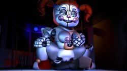 3d 3d_(artwork) accurate_art_style accurate_voice_acting animated animatronic blue_eyes circus_baby circus_baby_(fnaf) clown clown_girl cowgirl_position femdom five_nights_at_freddy's fnaf grinding groping_breasts gyrating joeshownsfw loop looping_animation moaning red_hair sister_location sound source_filmmaker tagme talking_to_partner teasing twintails video white_skin