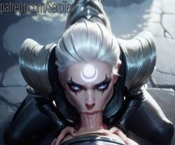 1boy 1female 1girls 2d ai_generated armor armored_dress armored_female blue_eyes crying deep_blowjob deepthroat detailed_female diana_(league_of_legends) eye_contact eyeshadow facial_markings female forehead_mark from_above girl glowing_eyes hi_res high_resolution highres kneeling league_of_legends long_hair male mascara moonlight oral oral_penetration oral_sex pale-skinned_female pale_skin patreon penis pony_diffusion_xltasy pov pov_eye_contact riot_games seductive_eyes seductive_mouth serotec silver_hair slim squatting straight throat_fuck tight_throat white_hair