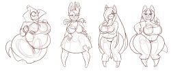 big_breasts breasts cleavage dee(dewwydartz) desire_(dewwydartz) dewwydartz dusknoir eeveelution female furry huge_breasts malice_(dewwydartz) may_(dewwydartz) pokemon pokemon_(species) sylveon thick_thighs wide_hips