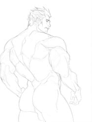 ass back back_male back_muscle bara biceps darius_(league_of_legends) gay kantocryz league_of_legends male male_ass male_only male_thighs muscle muscular muscular_male thighs