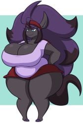 big_breasts breasts cleavage dewwydarts dewwydartz female furry huge_breasts nea(dewwydartz) pokemon pokemon_(species) slightly_chubby thick_thighs wide_hips zoroark