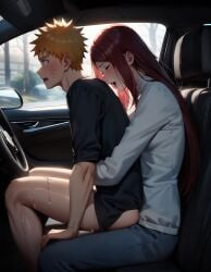 ai_generated boy_on_top car handjob hug implied_masturbation incest milf mother_and_son naruto public rtxfus stealth_masturbation uzumaki_kushina uzumaki_naruto