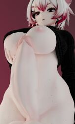 1futa 3d 3d_(artwork) 3d_model annoyed big_breasts cat_ears catgirl futanari huge_balls huge_cock hyper_penis pale_skin starry(starrygts) starrygts thick thick_ass thick_penis thick_thighs underboob white_hair