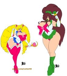 2girls ass_expansion big_lips bimbo bimbo_body bimbo_lips bimbofication bimbofied bishoujo_senshi_sailor_moon blonde_hair blue_eyes blue_skirt breast_expansion brown_hair cameltoe choker cleavage clothed clothed_female clothing earrings elbow_gloves female female_only full_lips gloves green_choker green_eyes green_lips green_lipstick green_skirt growth hair_growth high_heel_boots high_heels holding_wand hourglass_figure huge_ass huge_breasts large_breasts light-skinned_female light_skin light_skinned_female lip_expansion lipstick long_gloves long_ponytail long_twintails lurkergg makeup makoto_kino miniskirt multiple_girls muscle_growth muscular_arms muscular_female panties panties_visible_under_skirt pink_choker pink_lips pink_lipstick pink_panties plump_lips ponytail post_transformation sailor_jupiter sailor_moon short_skirt skirt thick_lips thick_thighs thigh_expansion transformation twintails twintails_(hairstyle) usagi_tsukino wand white_gloves white_long_gloves wide_hips
