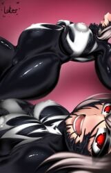 female hololive living_clothes marvel marvel_comics pregnant rikatsuky she-venom shirogane_noel symbiote virtual_youtuber