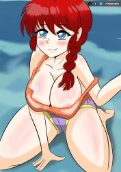 1girls abalondelta bikini breasts fanart female female_only ranma-chan ranma_1/2 ranma_saotome red_hair solo