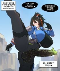 1futa balls big_breasts big_penis big_thighs blush breasts busty clothed clothing corruption dialogue erection exposed_penis fat_cock female_to_futa futa_only futanari futanari_transformation gigantic_penis huge_breasts huge_cock huge_thighs human korean_text large_breasts large_penis large_thighs light-skinned_futanari long_penis massive_penis mostly_clothed penis penis_out rolling_eyes solo solo_futa standing text thick_penis thick_thighs thighs xipa zenless_zone_zero zhu_yuan