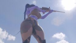 1girls 3d anal_insertion animated ass big_ass big_breasts big_butt blizzard_entertainment breasts female giantess gun implied_growth jiggling_ass living_insertion overwatch scrag_boy scraggy_(artist) sniper sniper_rifle soldier sound tagme video weapon widowmaker