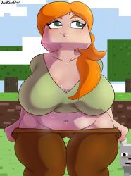 1girls alex_(minecraft) big_breasts breasts busty cameltoe canine cleavage clothing davidsanchan female female_focus huge_breasts human large_breasts minecraft pants png pubic_hair shirt thick_thighs undressing wide_hips wolf