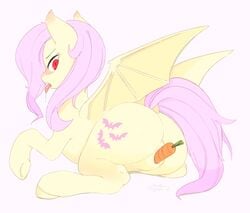 ass carrot cutie_mark equine female fluttershy_(mlp) friendship_is_magic hair horse japananon looking_at_viewer my_little_pony penetration pink_hair pony presenting presenting_hindquarters pussy solo straight_hair vaginal_penetration