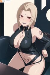 ai_generated big_breasts blonde_hair corrupted corruption evil_grin naruto patreon tsunade