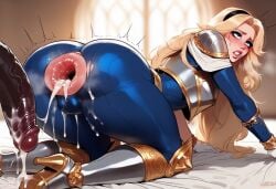 1boy after_anal after_sex ai_generated anus cum_in_ass female gaping gaping_anus interracial league_of_legends luxanna_crownguard penis tagme