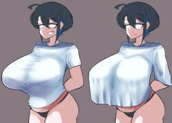 30th_video_rentals alternate_breast_size big_breasts big_shirt black_panties bottomless breasts breasts_bigger_than_head chuuko_rental flaunting huge_boobs huge_breasts indie_virtual_youtuber kataochi_chuuko kataoti_30 large_boobs large_breasts loose_clothes meme_attire meme_reference nakako_kataochi panties presenting presenting_breasts sequence shirt shirt_only showing_off smug t-shirt_only virtual_youtuber vtuber