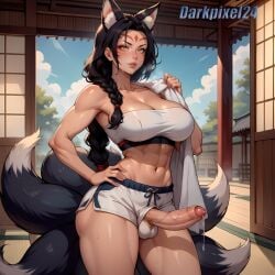 1futa abs ahri ai_generated animal_ears anus balls big_balls big_breasts big_penis big_thighs black_hair blush breasts darkpixel24 erect_penis erection fox_ears fox_girl futa_only futa_sans_pussy futanari gym gym_uniform huge_balls huge_breasts huge_cock league_of_legends light-skinned_futanari light_skin long_hair long_penis looking_at_viewer muscular muscular_futanari penis penis_out presenting presenting_hindquarters riot_games sweat sweating tail thick_thighs topwear vagina yellow_eyes