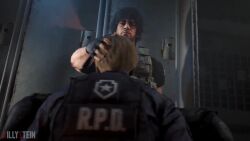 2boys 3d animated blowjob bulletproof_vest carlos_oliveira deepthroat drooling gay hand_on_head killystein leon_scott_kennedy locker_room male_focus male_only no_visible_genitalia oral oral_penetration oral_sex penis police_uniform resident_evil saliva slapping slapping_face smacking sound sucking sucking_penis sucking_sound tagme video yaoi