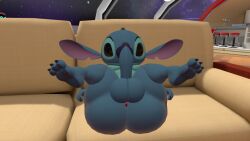 alien big_ass big_balls big_penis couch experiment_(lilo_and_stitch) legs_up lilo_and_stitch penis spaceship_interior stitch_(lilo_and_stitch) vrchat vrchat_avatar