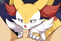 2024 anthro anthro_penetrated bodily_fluids braixen canid canine digital_media_(artwork) duo english_text fellatio female female_on_human female_penetrated first_person_view fur generation_6_pokemon genitals glistening glistening_eyes hi_res human human_on_anthro human_penetrating human_penetrating_anthro human_penetrating_female human_pov inner_ear_fluff interspecies light lighting looking_at_viewer lying_and_blow_position male male/female male_on_anthro male_penetrating male_penetrating_anthro male_penetrating_female male_pov mammal mii2sii nintendo nude oral oral_penetration penetrating_pov penetration penile penile_penetration penis penis_in_mouth pokemon pokemon_(species) pokephilia pokesiimii saliva sex shaded signature simple_background small_penis small_penis_adoration small_penis_appreciation text tuft yellow_body yellow_fur