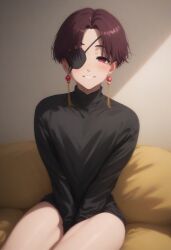 1boy 1femboy ai_generated arms_between_legs bedroom_eyes between_legs big_ass big_ass_(male) big_butt big_butt_(male) black_shirt blush bottomless bottomless_male brown_hair couch cute cute_male earrings eyepatch femboy femboy_focus femboy_only grin half-closed_eyes hands_between_legs happy hayato_suo high_collar indoors legs_together long_sleeves looking_at_viewer looking_up looking_up_at_viewer male male_focus male_only no_pants on_couch red_earrings red_eyes shirt short_hair sitting sitting_on_couch smile smiling smiling_at_viewer solo solo_femboy solo_male suo_hayato tassel tassel_earrings teeth thick_ass thick_thighs thighs trap turtleneck turtleneck_shirt twink v_arms wind_breaker