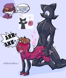 black_skin dialogue fanartland joelysumundo_(fanartland) non-human one_eye pastel_colors red_skin shineboy skinny toony viernesxd_(oc) yaoi