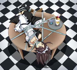 ayuzawa_misaki bondage clothing female gag gagged kaichou_wa_maid-sama! maid restrained table