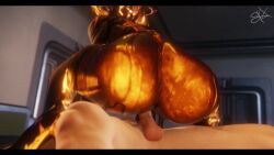 3d 3d_animation alien_girl animated ass_focus balls bouncing_ass cowgirl_position digital_extremes ember_(warframe) ember_heirloom_(warframe) female female_on_top fire glowing glowing_ass huge_ass human_male male orange_body riding_penis robot_girl skelexx skxx_elliot sound sound_effects straight tagme vaginal_penetration video warframe