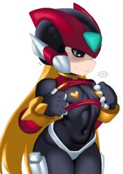 1boy android bodysuit femboy male_only mega_man mega_man_zero navel riso robot thighs zero_(mega_man)