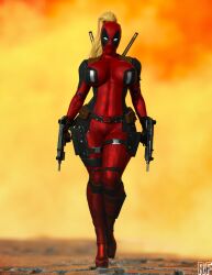 1girl 1girls 2020s 2024 3d 3d_(artwork) big_breasts big_thighs blake_lively blonde blonde_hair bodysuit breasts cleavage deadpool_&_wolverine_(2024) female female_focus female_only genderswap_(mtf) gun guns hi_res high_heels highres hips hourglass_figure human lady_deadpool ladypool_(blake_lively) large_breasts large_thighs marvel marvel_comics mask masked masked_female ponytail red_suit rude_frog rule_63 skin_tight skin_tight_suit solo solo_female solo_focus superheroine thick_thighs thighs wanda_wilson wide_hips