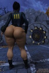 1girls 3d ass back_view big_ass cellulite fallout fat_ass female grimmspring huge_ass solo vault_suit