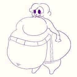 1girls bbw big_ass big_breasts breasts bubble_butt female female_only huge_ass huge_breasts kingceeeee mario_(series) nintendo overweight shy_gal sketch solo tagme thick_thighs wide_hips