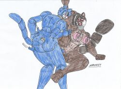 1futa 1girls anthro artist_request fazbear_fanverse five_nights_at_freddy's futa_on_female oc penetration popgoes saffron_(popgoes) source_request traditional_media_(artwork) vaginal_penetration