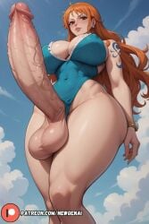 1futa 1futanari ai_generated anime anime_style big_ass big_balls big_breasts big_butt big_penis bottom_heavy curvy curvy_figure fit fit_futanari futa_only futanari game_character huge_ass huge_balls huge_breasts huge_butt huge_cock hyper_penis looking_at_viewer monster_cock nami nami_(one_piece) newgenai one_piece penis penis_out penis_to_the_knees pov pov_crotch pov_eye_contact precum precum_drip precum_on_penis precum_string solo solo_focus solo_futa thick thick_ass thick_legs thick_penis thick_thighs thighs_bigger_than_torso veiny veiny_muscles veiny_penis voluptuous voluptuous_futanari