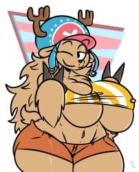 big_breasts breasts cleavage female female_only furry huge_breasts kingretrokirby one_piece rule_63 tagme thick_thighs tony_tony_chopper wide_hips