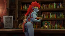 buttplug female kishah mohawk_(hairstyle) original_character pussy rainbowviral red_hair troll troll_(warcraft) troll_female world_of_warcraft